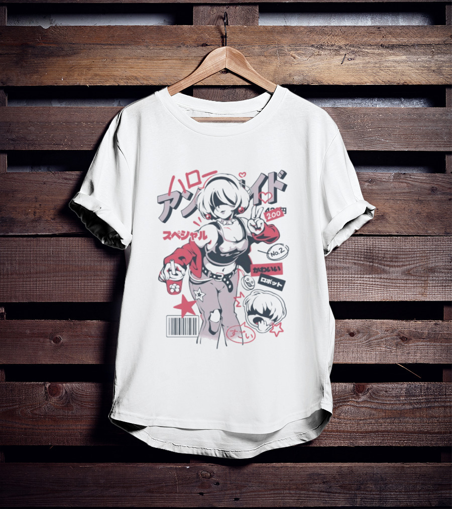 Hello Android No.2 Special Kawaii Robot Waifu Manga Aesthetic T-Shirt