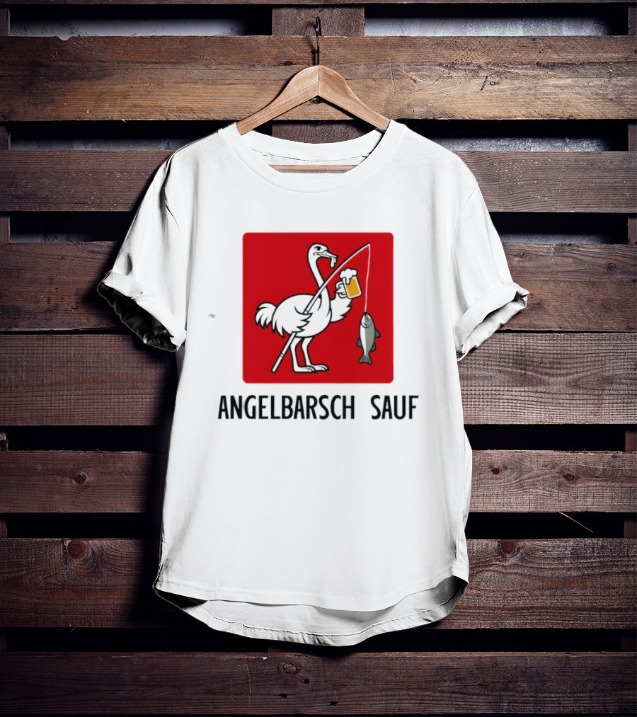 Angelbarsch Sauf Pelican Beer Fish Catching Fun T-Shirt