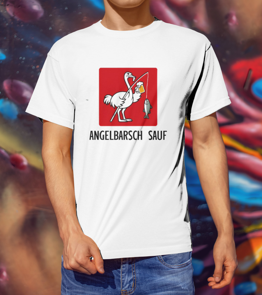 Angelbarsch Sauf Pelican Beer Fish Catching Fun T-Shirt