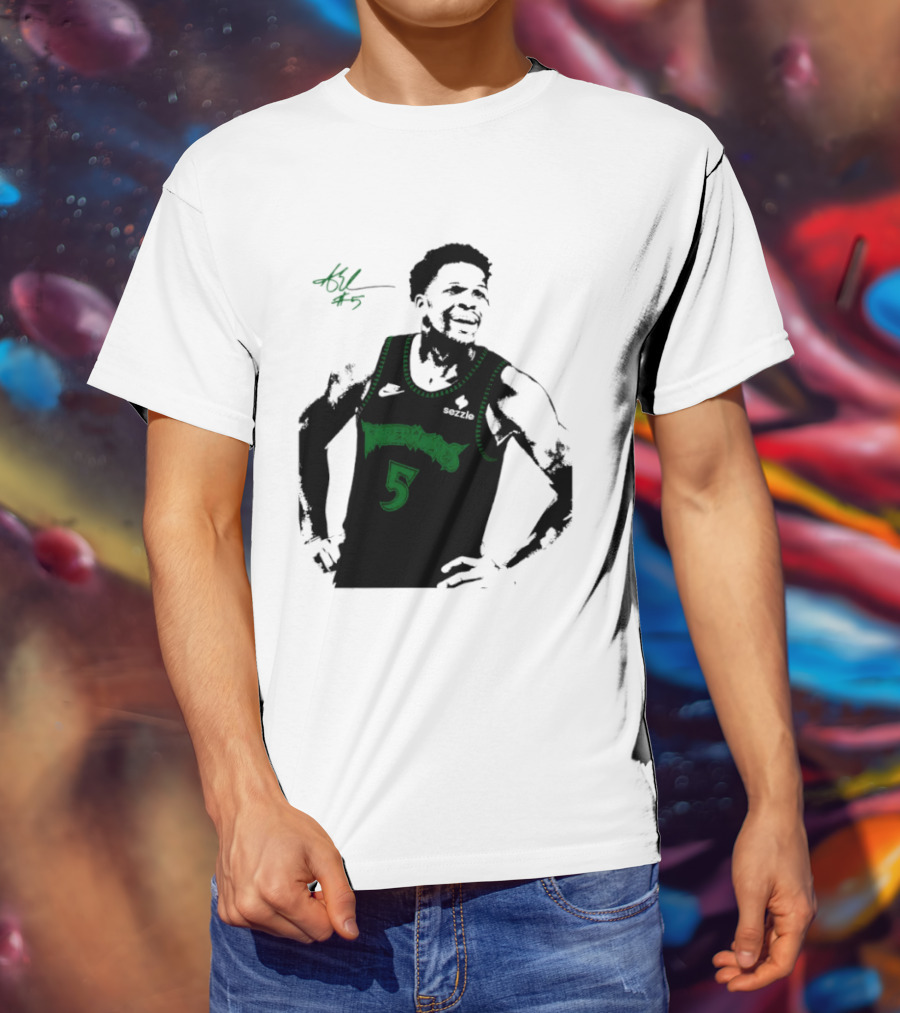 Anthony Edwards Minnesota Timberwolves Number 5 Signature T-Shirt
