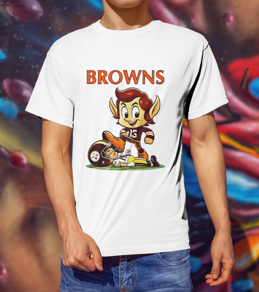 Cleveland Browns Victory Over Pittsburgh Steelers Rivalry Brownie T-Shirt