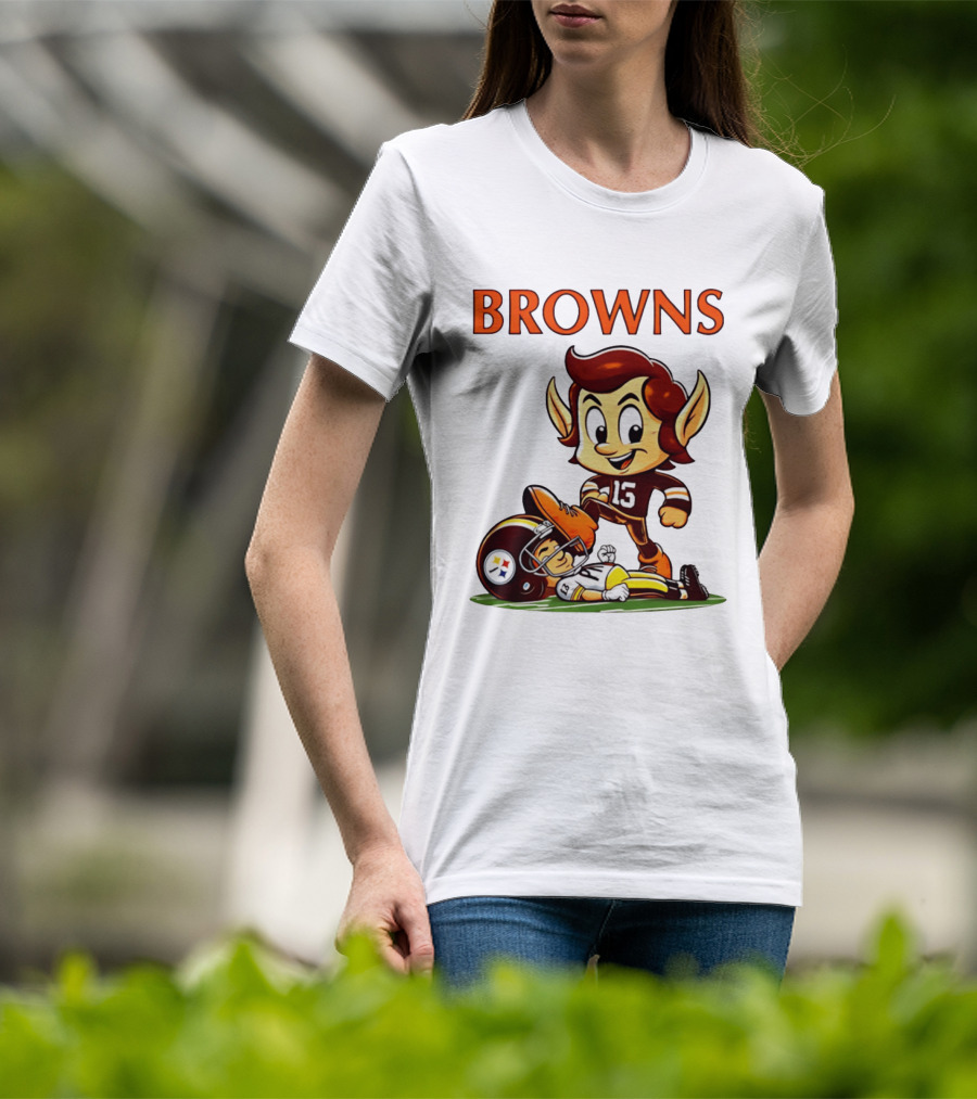 Cleveland Browns Victory Over Pittsburgh Steelers Rivalry Brownie T-Shirt
