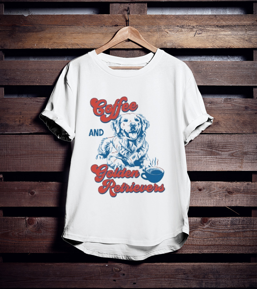 Coffee And Golden Retrievers Cozy Pet Lovers T-Shirt