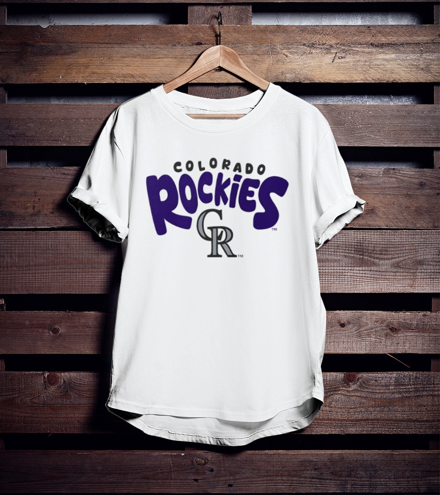 Colorado Rockies Bubble Text Crew Neck T-Shirt