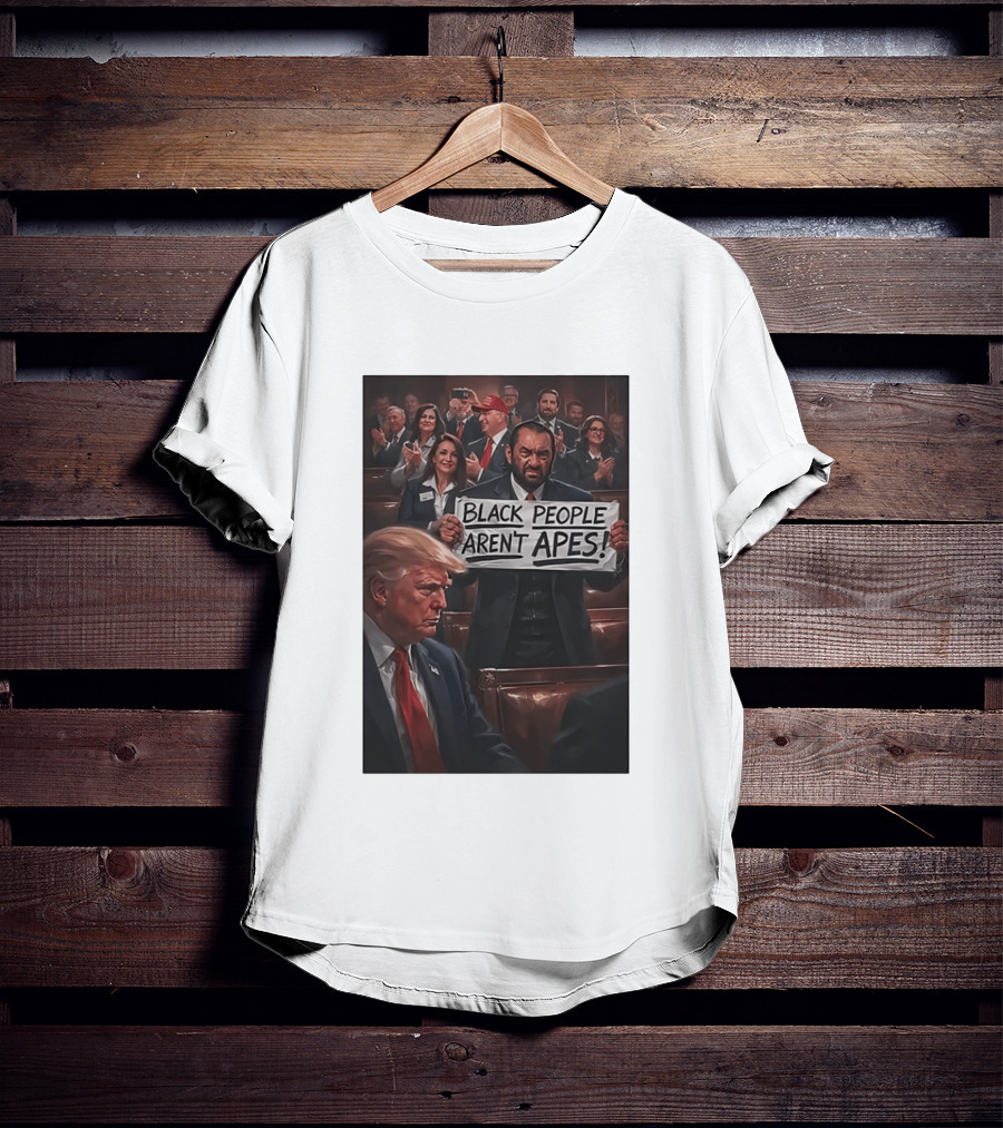 Black People Aren't Apes Anti Trump AI Green Protest Message T-Shirt