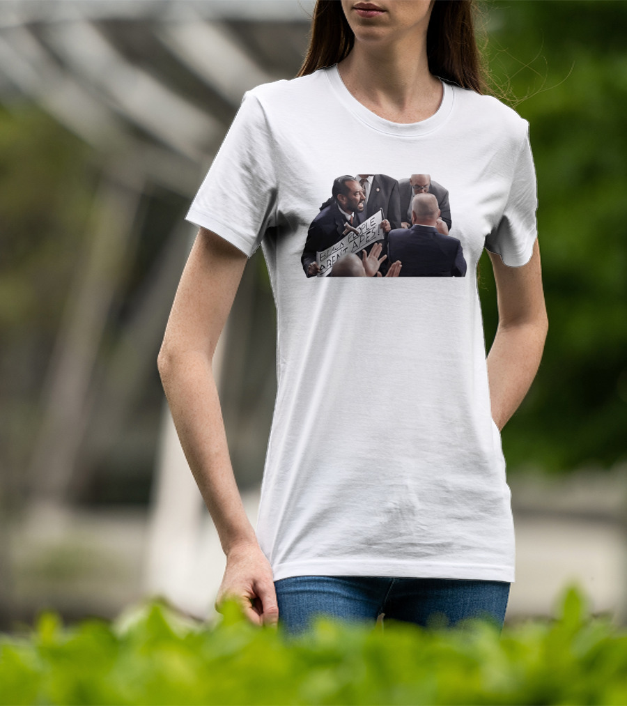 Black People Aren't Apes Protest Sign In Political Debate Scene T-Shirt