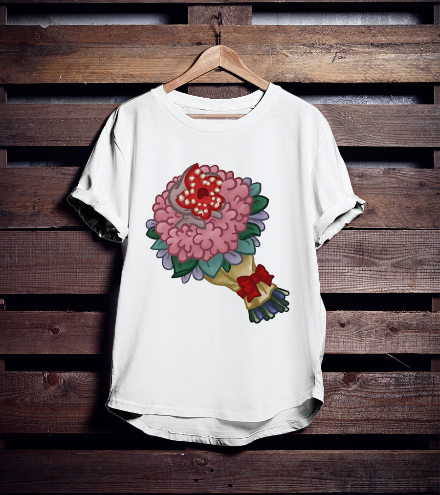 Demodog Valentine Bouquet Flowers Stranger Things Horror T-Shirt