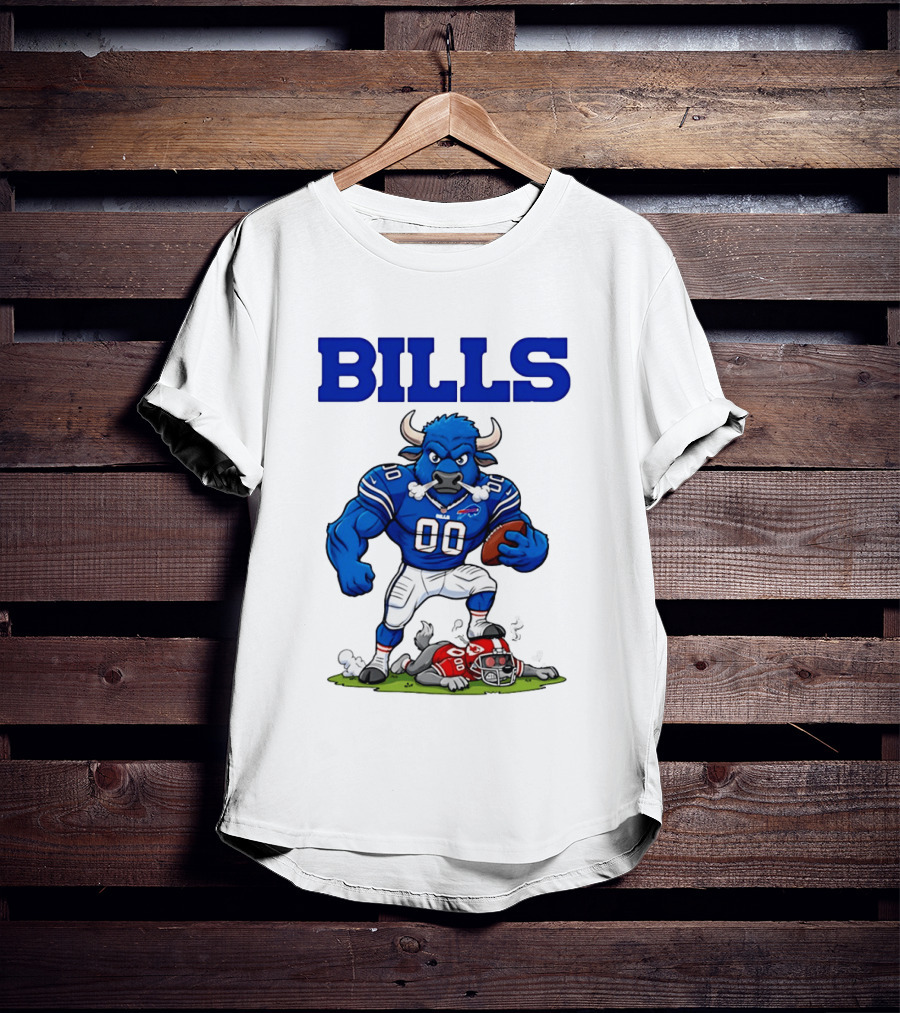 Buffalo Bills Mascot Defeats Kansas City Chiefs Rivalry NFL Football T-Shirt