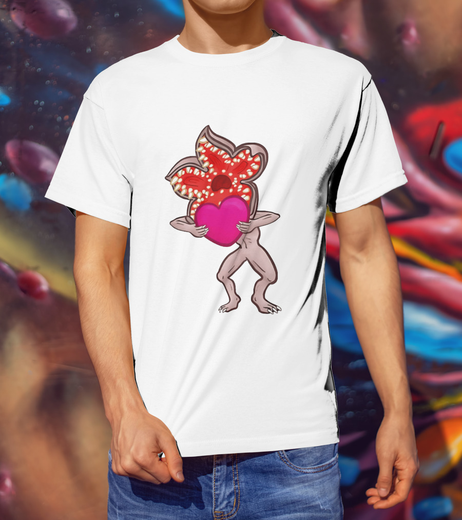 Demogorgon Embracing Heart Valentine Monster T-Shirt
