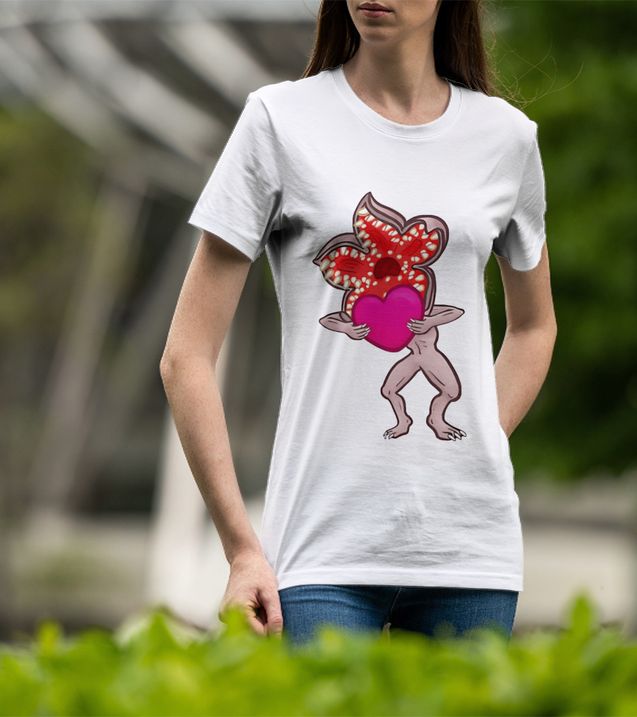 Demogorgon Embracing Heart Valentine Monster T-Shirt