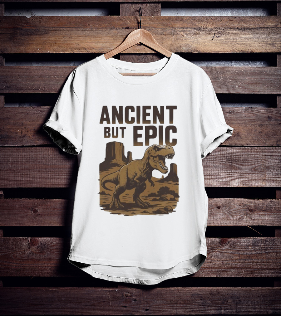 T. Rex Dinosaur Ancient But Epic Desert Scene T-Shirt