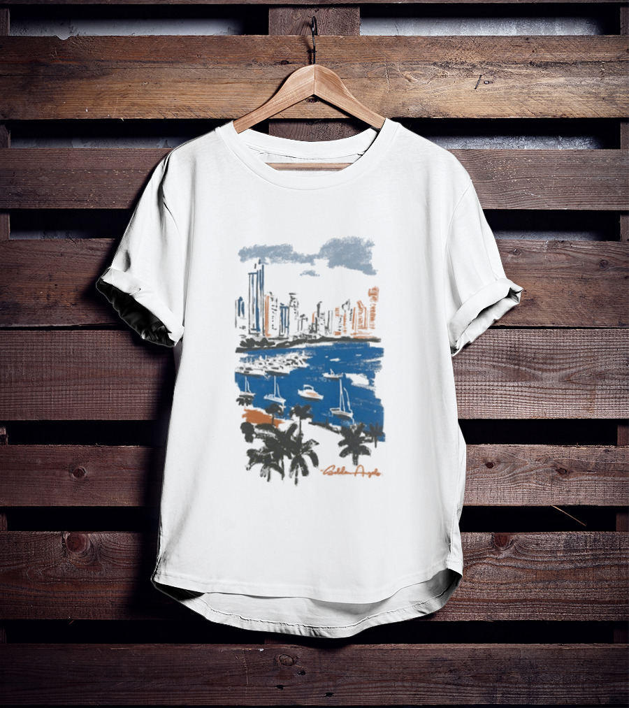 Golden Angels The Bay Yacht Club Scenic Skyline Waterfront T-Shirt
