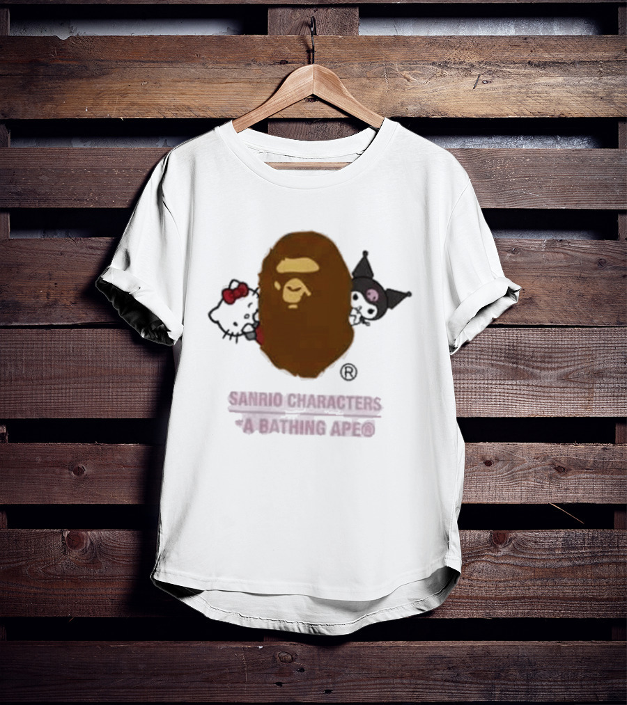 Hello Kitty Kuromi Sanrio Characters A Bathing Ape Babymilo Collaboration T-Shirt