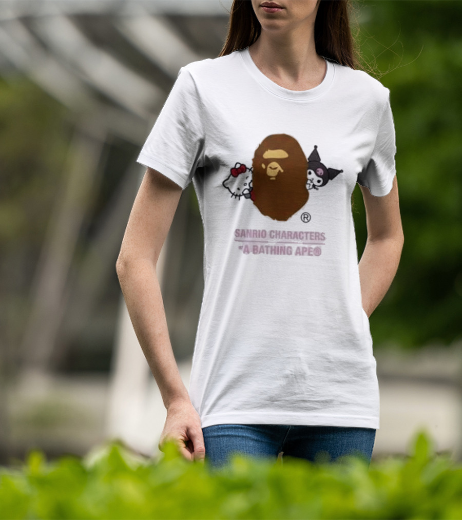 Hello Kitty Kuromi Sanrio Characters A Bathing Ape Babymilo Collaboration T-Shirt