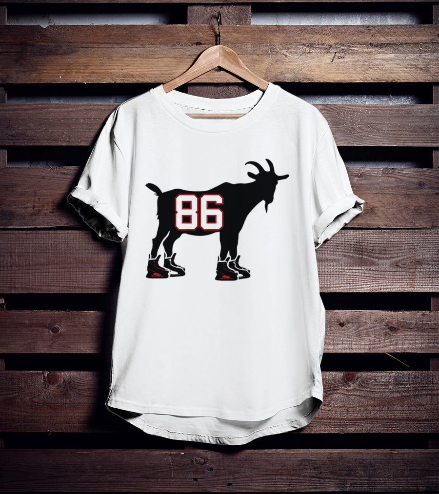 Jack Hughes GOAT 86 New Jersey Devils Tribute With Hockey Skates T-Shirt