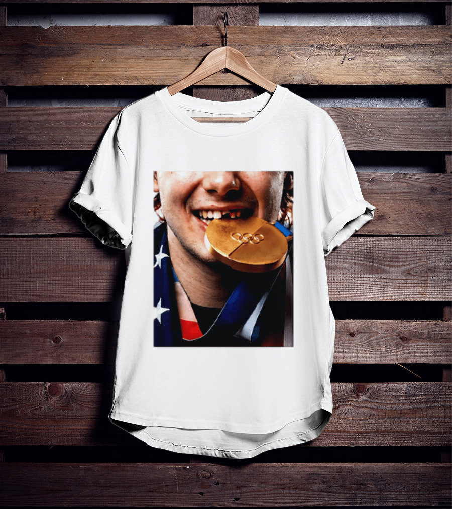 Jack Hughes Teeth Gold Medal 2026 Milano Cortina Winter Olympics T-Shirt
