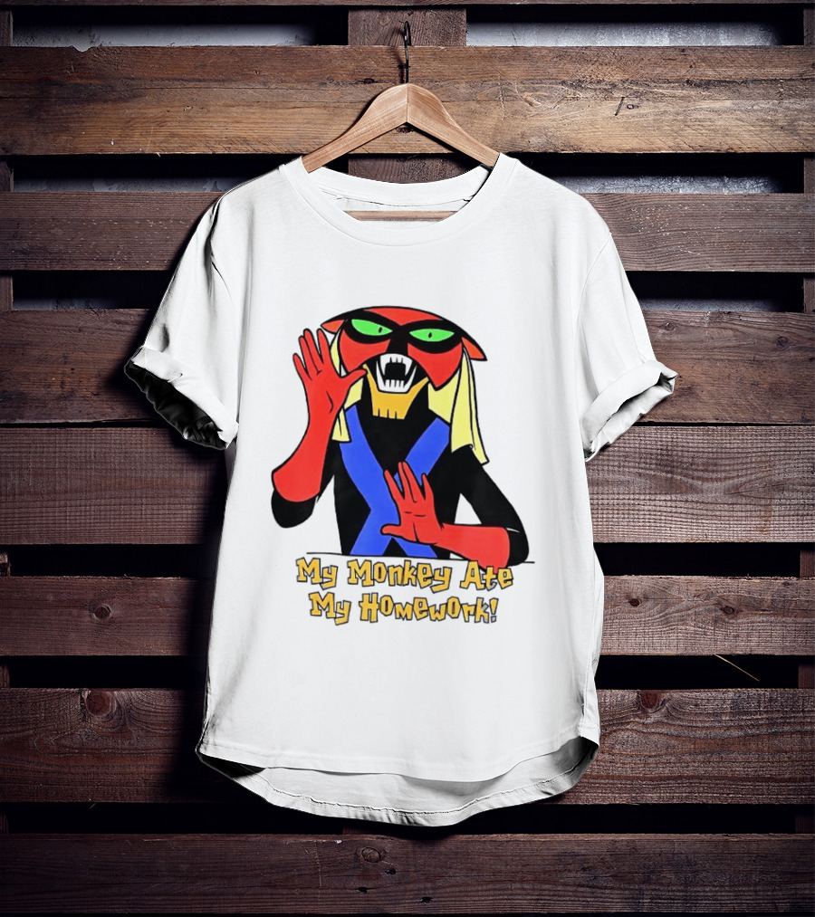 My Monkey Ate My Homework With Cartoon Character In Costume T-Shirt