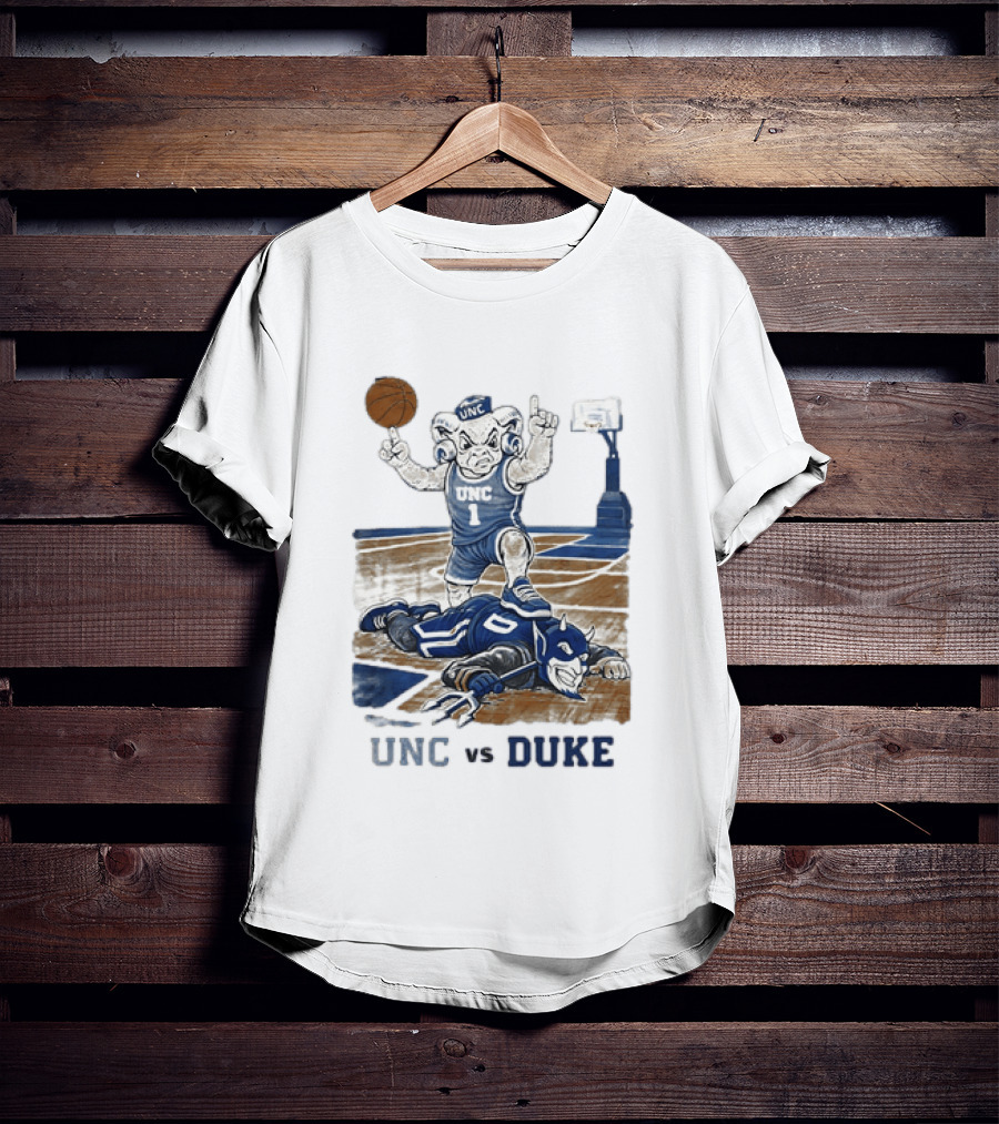 UNC Vs Duke Basketball Rivalry Game Mascot Showdown T-Shirt
