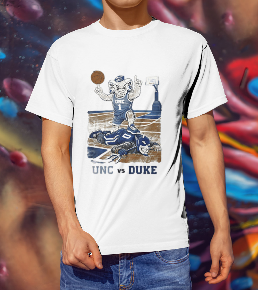 UNC Vs Duke Basketball Rivalry Game Mascot Showdown T-Shirt