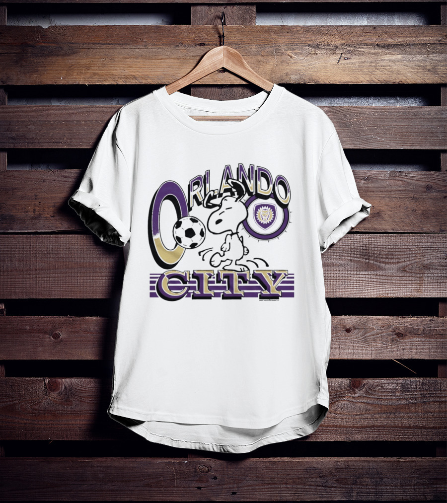 Peanuts Snoopy Orlando City Soccerball Logo Cartoon Collaboration T-Shirt