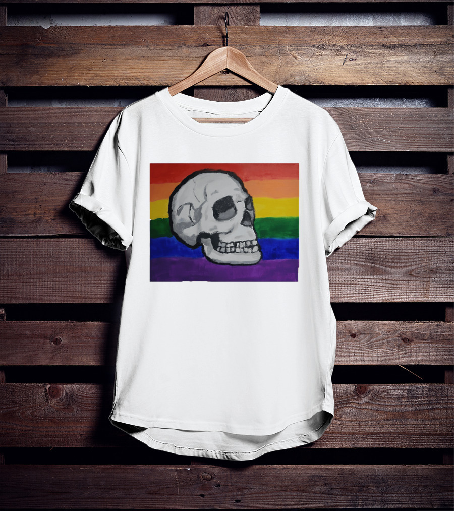 Pride Skull LGBT Rainbow Flag T-Shirt