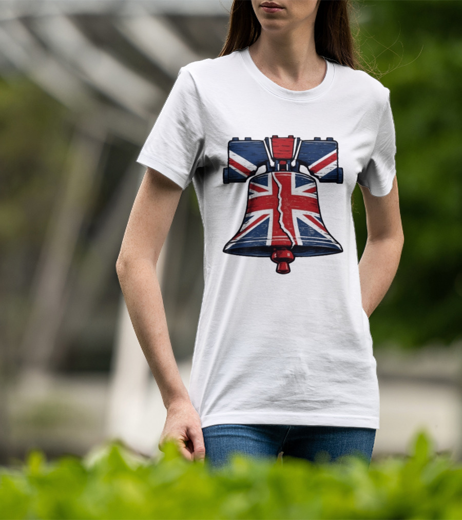 Union Jack Liberty Bell UK American Icon Fusion T-Shirt