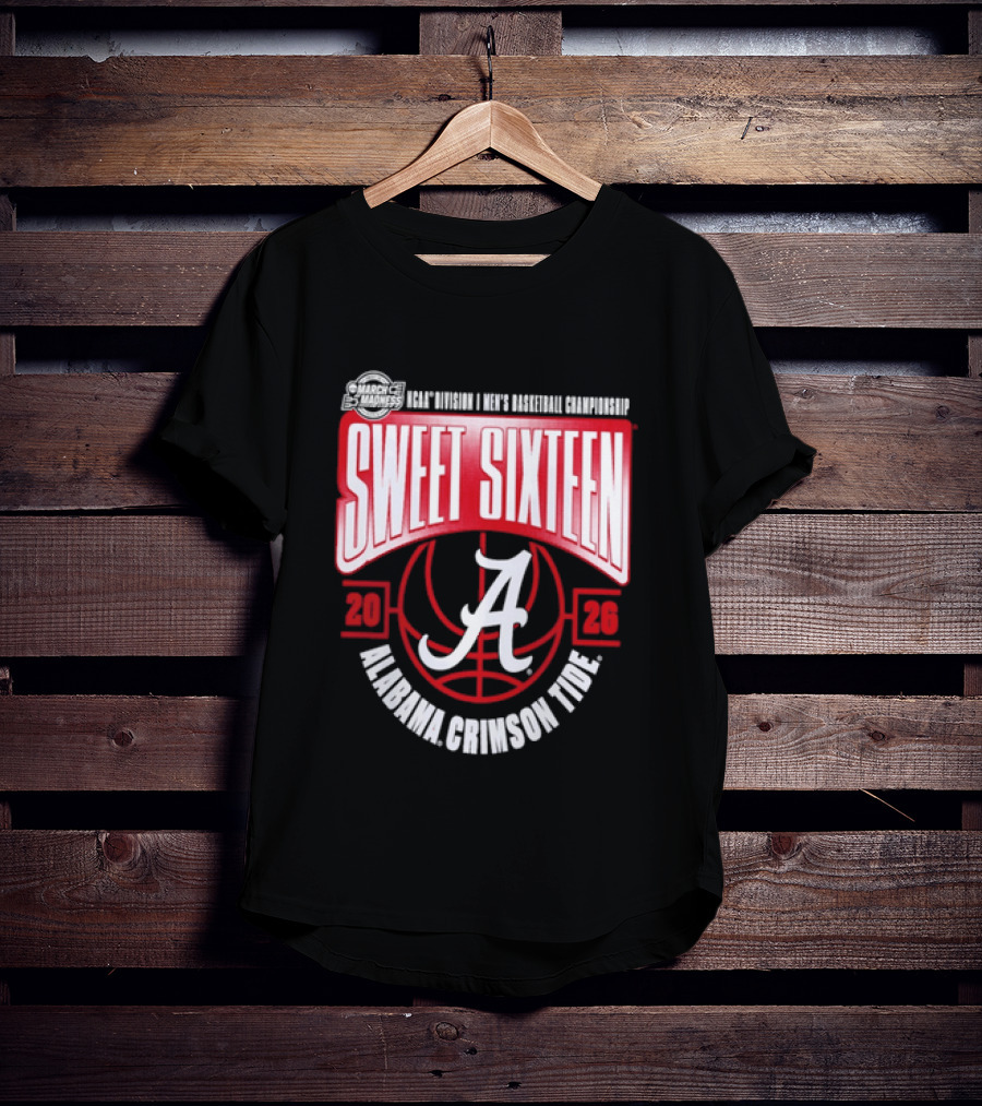 2026 Alabama Crimson Tide NCAA Men's Basketball Sweet Sixteen March Madness T-Shirt
