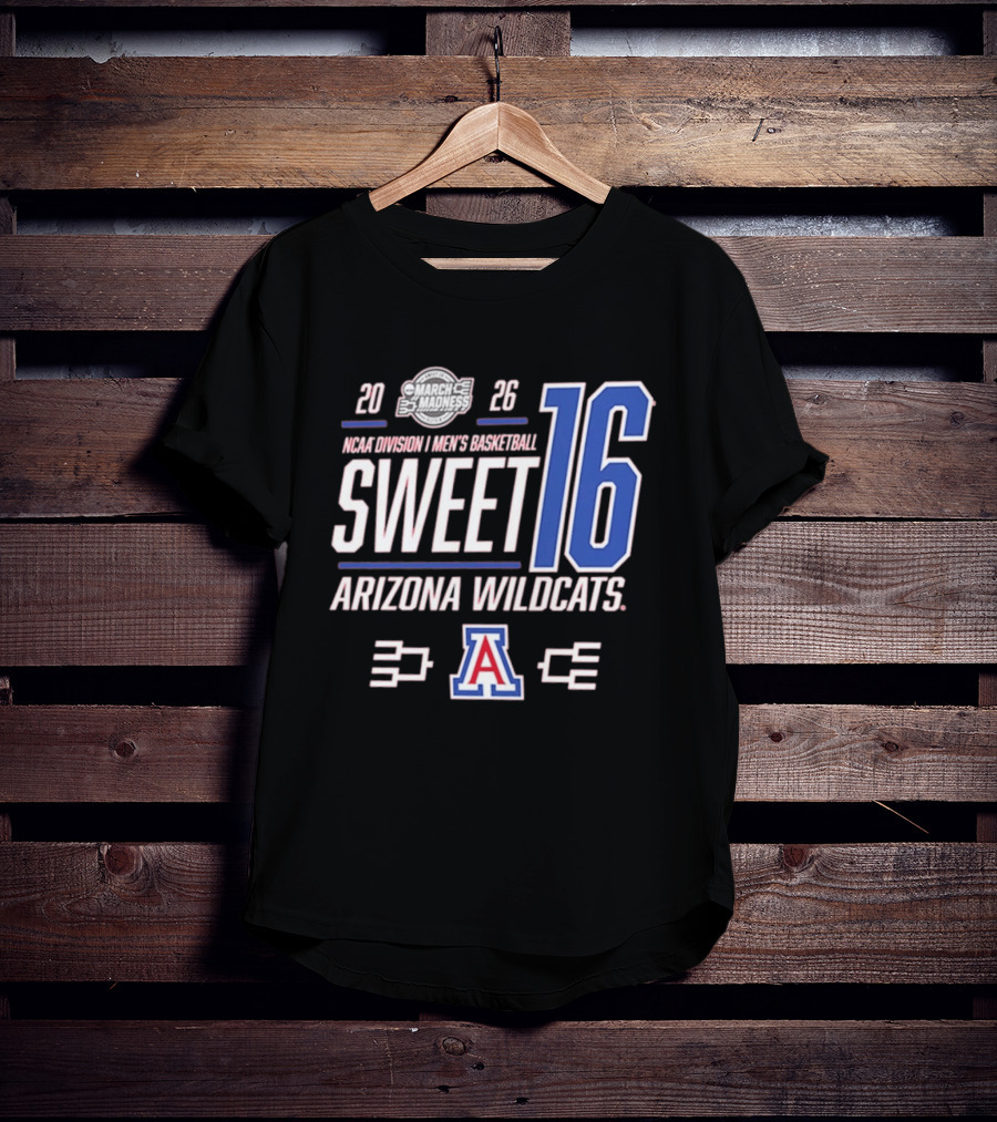 2026 NCAA Men's Basketball March Madness Sweet 16 Arizona Wildcats T-Shirt