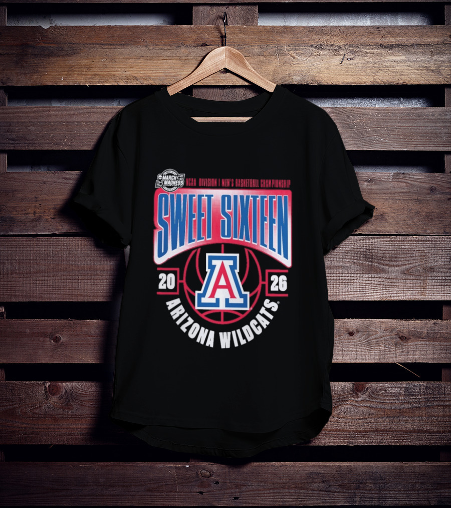 2026 Arizona Wildcats NCAA Sweet Sixteen March Madness Basketball Tournament T-Shirt