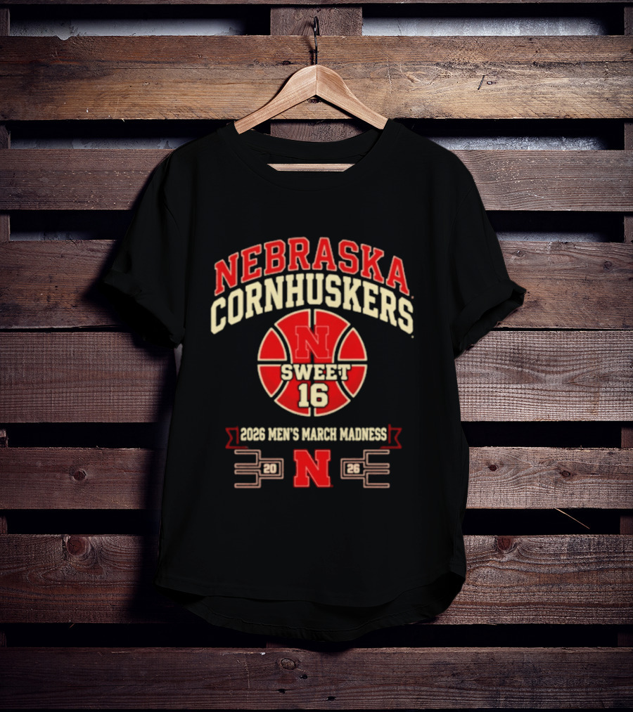 Nebraska Cornhuskers Sweet 16 2026 Men's March Madness T-Shirt