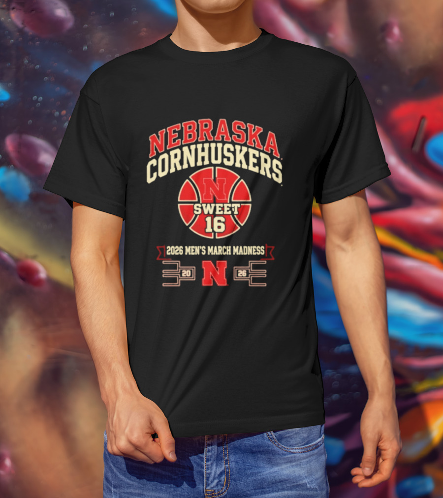 Nebraska Cornhuskers Sweet 16 2026 Men's March Madness T-Shirt