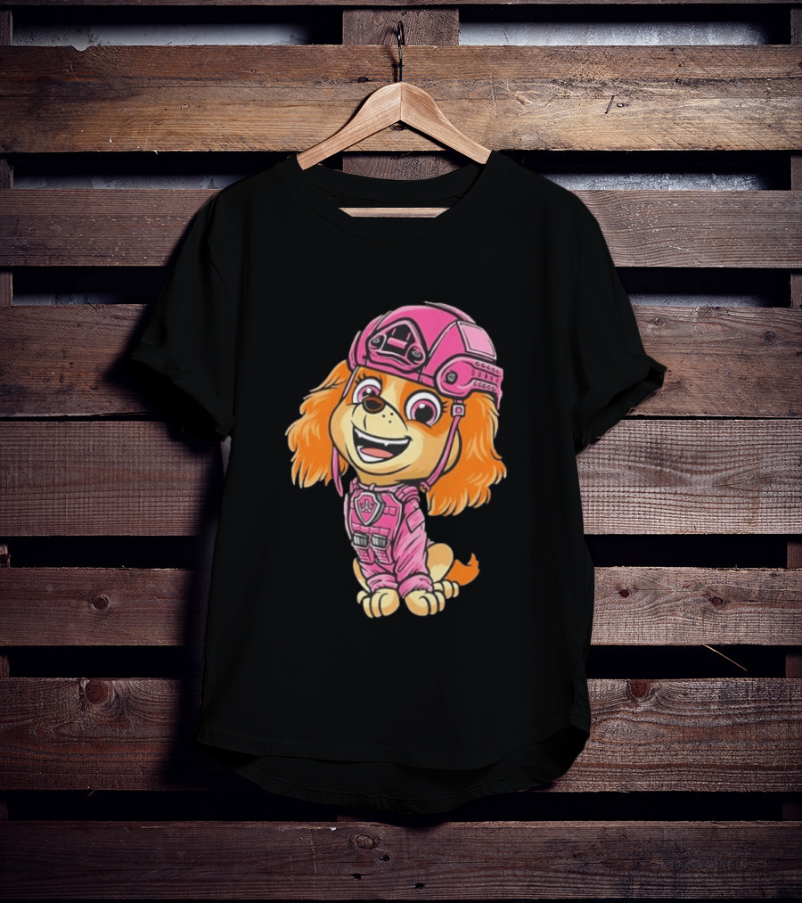 Paw Patrol Skye Air Rescue Pup In Pink Helmet And Suit T-Shirt