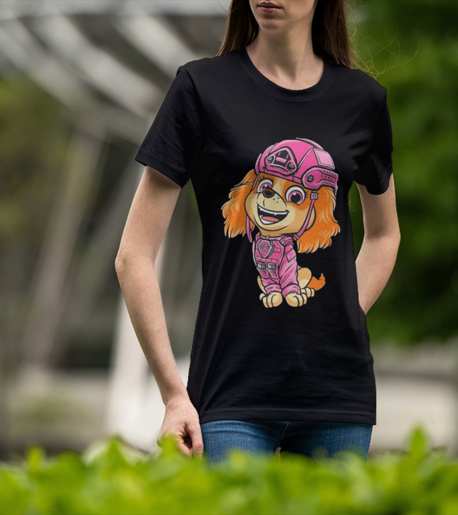 Paw Patrol Skye Air Rescue Pup In Pink Helmet And Suit T-Shirt