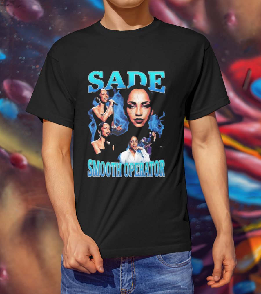 Sade Smooth Operator 90's Iconic Style Retro Music Collage T-Shirt