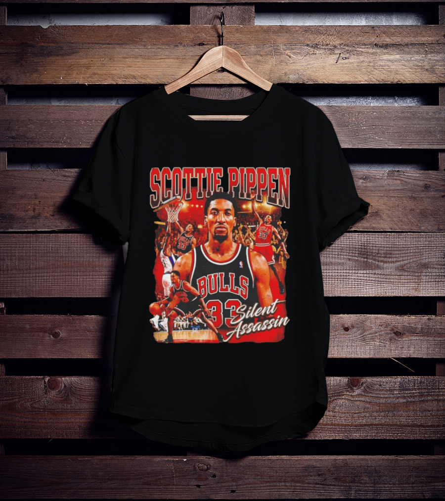 Scottie Pippen Chicago Bulls 33 Silent Assassin NBA T-Shirt