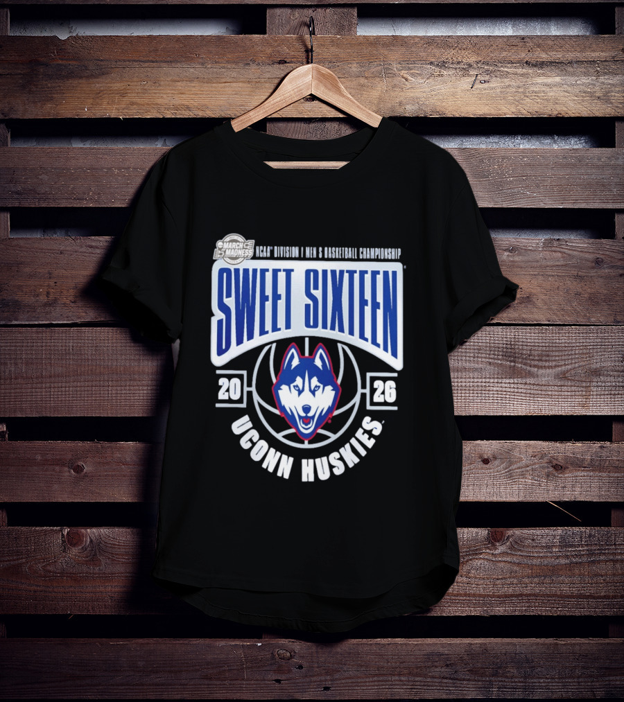 UConn Huskies 2026 NCAA Division I Men's Basketball Championship March Madness Sweet Sixteen T-Shirt
