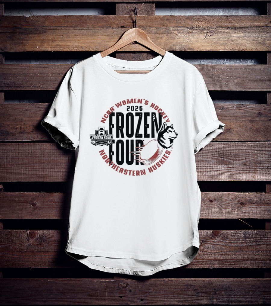 Northeastern Huskies Women's Hockey 2026 Frozen Four Tournament T-Shirt
