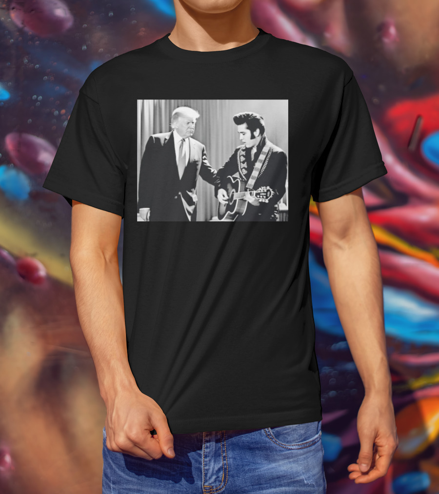 Donald Trump Elvis 2026 Collaboration With Guitar Performance T-Shirt