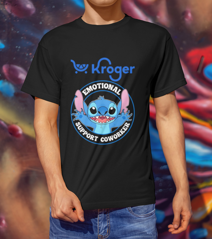 Kroger Emotional Support Coworker Stitch T-Shirt