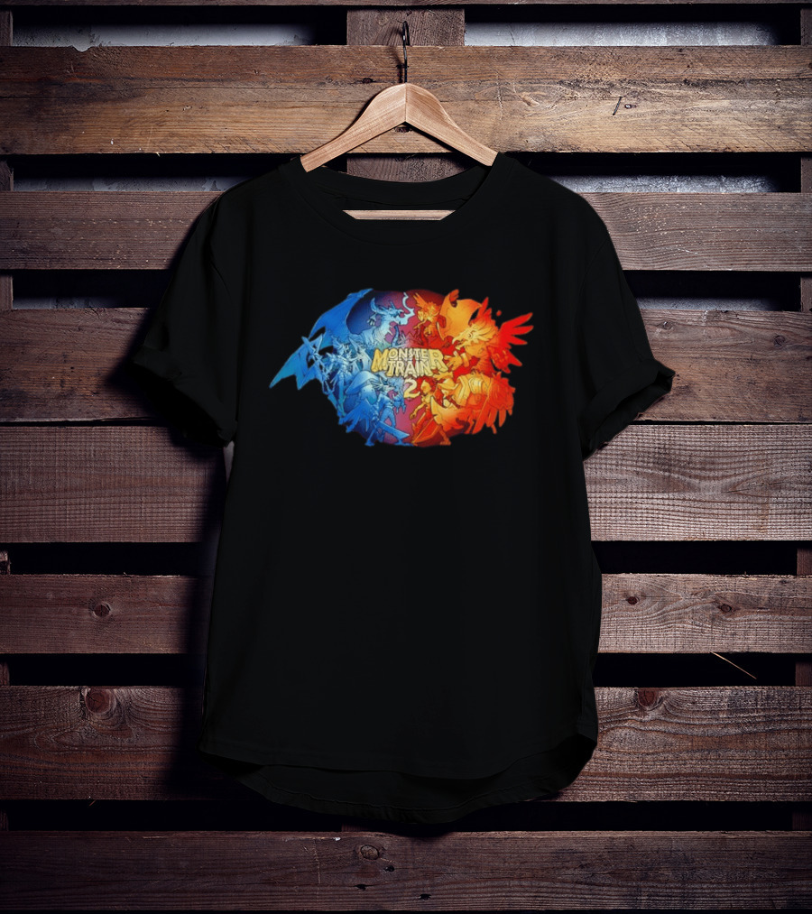 Monster Train 2 Blue Dragon Vs Red Phoenix Battle T-Shirt