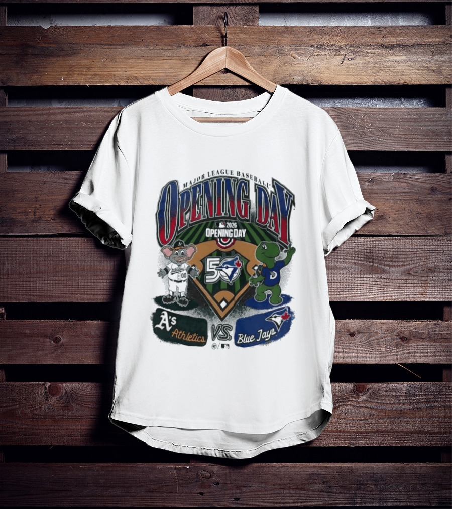 Major League Baseball Opening Day Athletics Vs Blue Jays 1992 T-Shirt