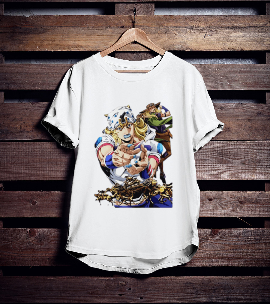 Steel Ball Run JoJo's Bizarre Adventure Gyro Zeppeli And Johnny Joestar Anime Characters T-Shirt