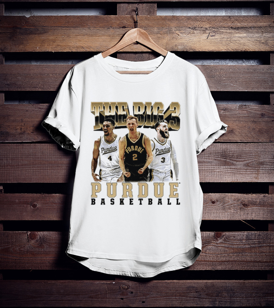 Purdue Basketball The Big 3 Player Collage T-Shirt