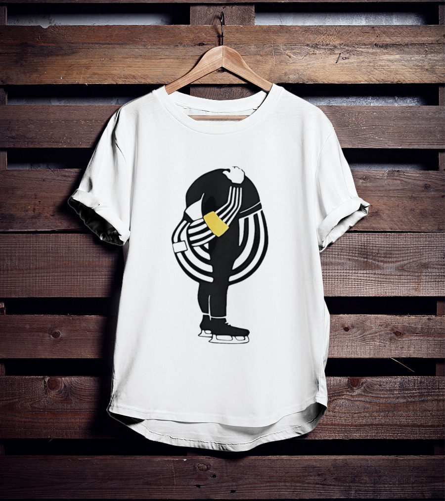Grace In Motion Ice Skater With Striped Outfit And Yellow Arm Band T-Shirt