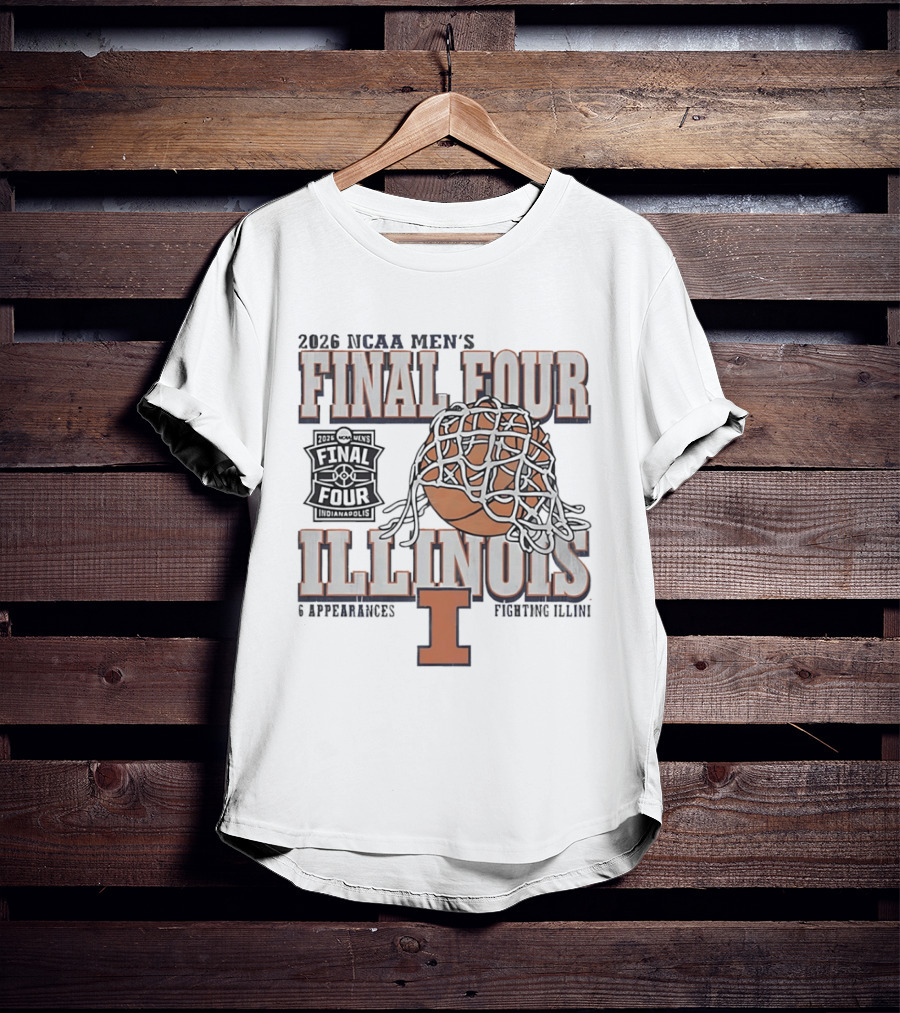 2026 NCAA Men's Final Four Illinois Fighting Illini Basketball 6 Appearances T-Shirt