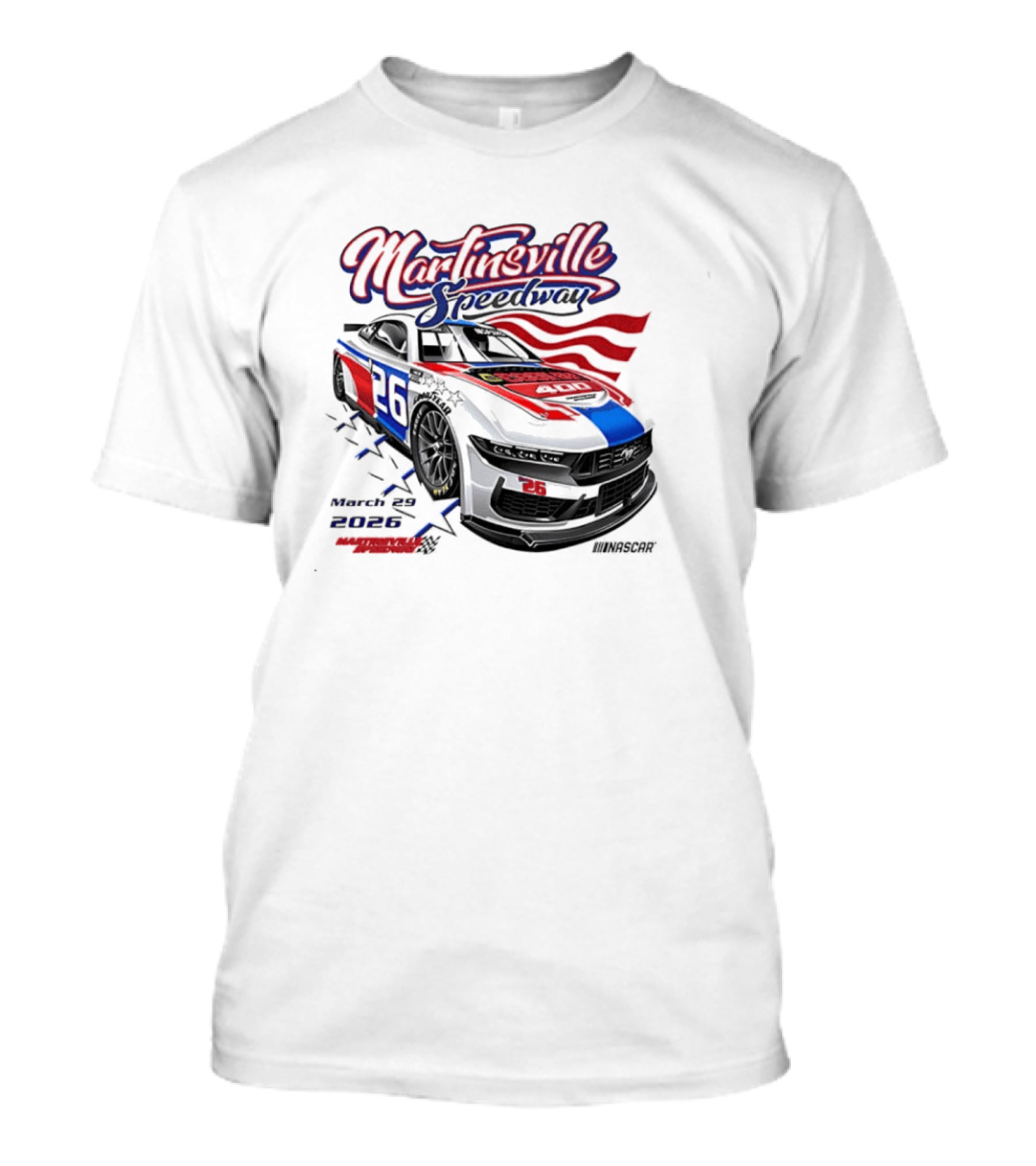 Martinsville Speedway 2026 March Race Event Nascar Car 36 T-Shirt