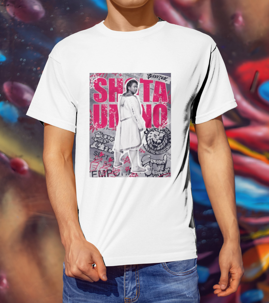 Shota Umino New Japan Pro Wrestling Graffiti Style Banner T-Shirt