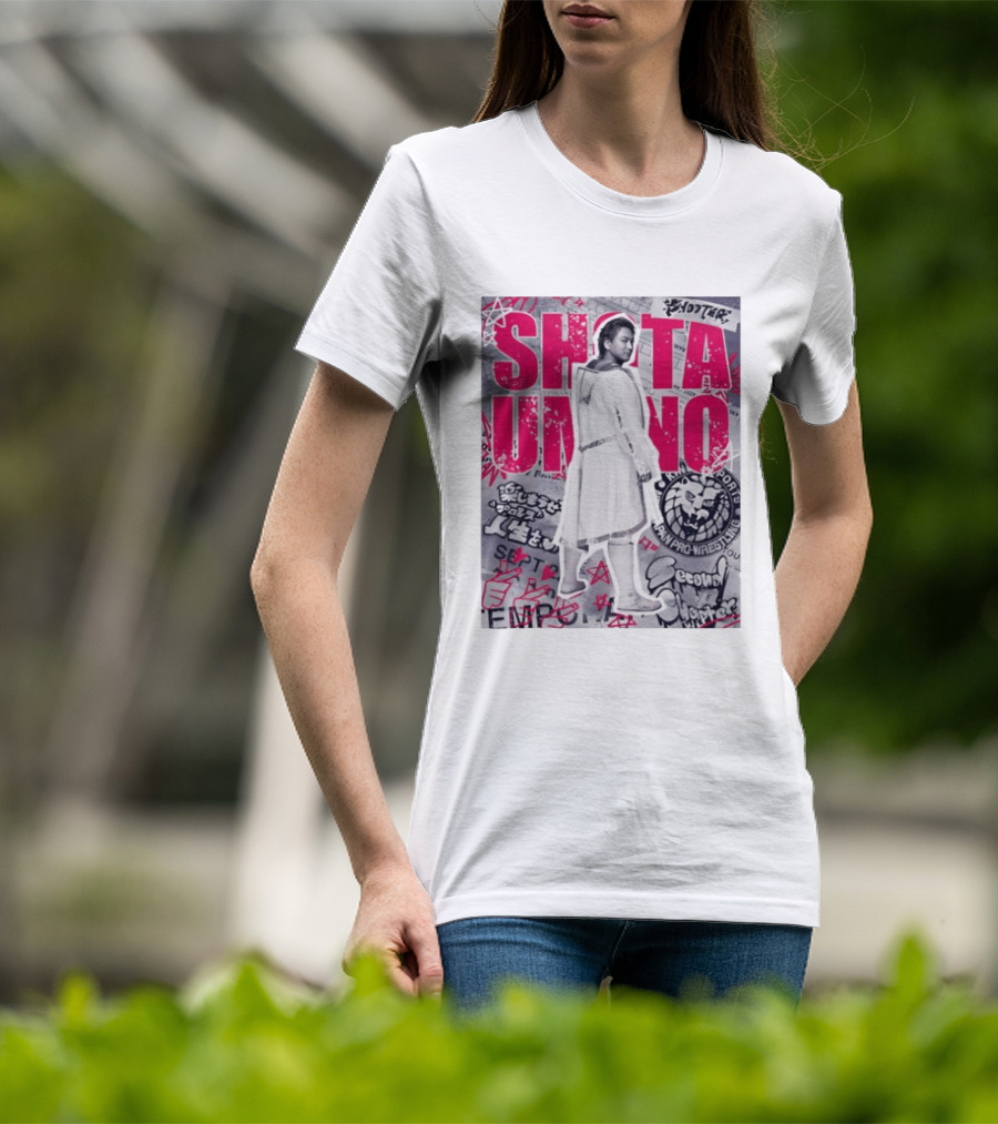 Shota Umino New Japan Pro Wrestling Graffiti Style Banner T-Shirt