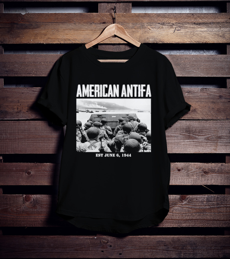 American Antifa Est June 6 1944 D Day Historical Reference T-Shirt
