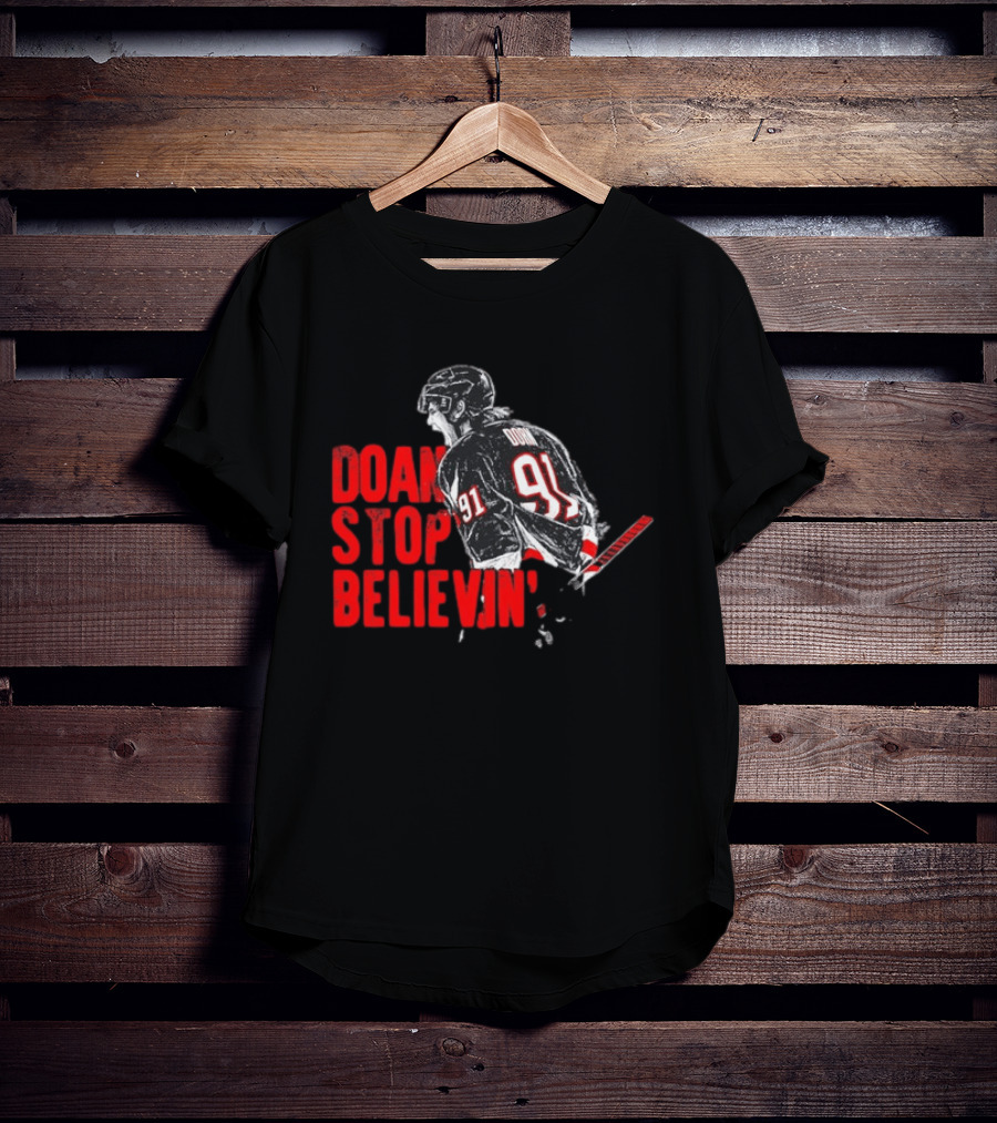 Josh Doan Stop Believin' Number 91 NHL Hockey T-Shirt